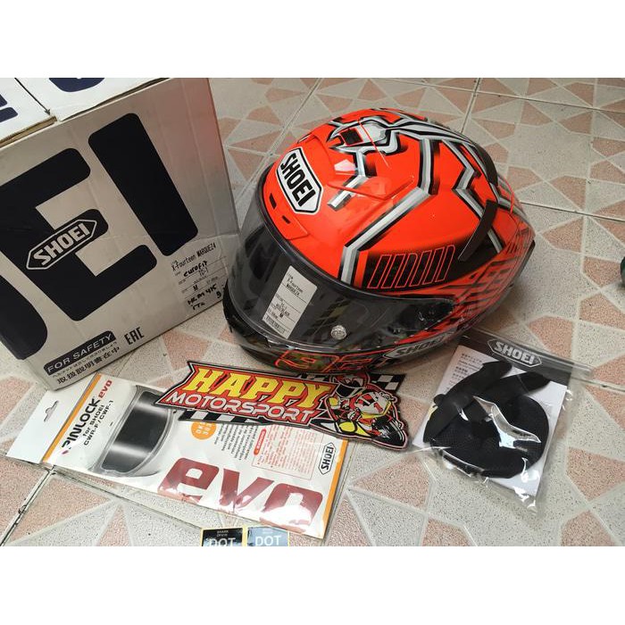 HELM FULLFACE SHOEI X14 MARQUEZ RED ANT ORIGINAL JAPAN SZ M DOT NONSNI