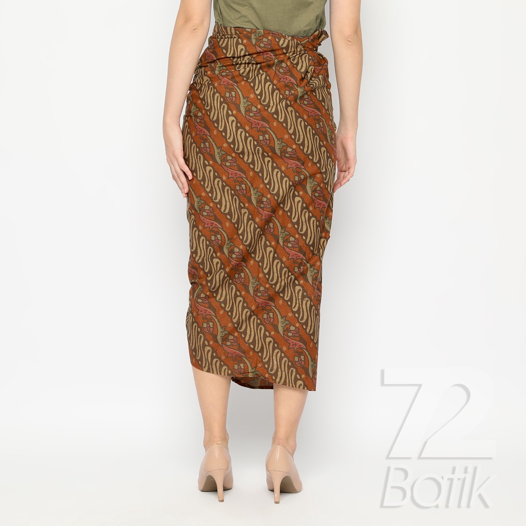 ROK BATIK SPAN Skirt Lilit Kebaya Instan Modern Wanita Motif Parang Warna Orange 721034 CAP 72 - Rok Batik Lilit Bawahan Skirt Kamen Kebaya Songket Batik Panjang Plisket Span Instan Jadi Bali Lembaran Premium Modern Untuk Wanita Kondangan