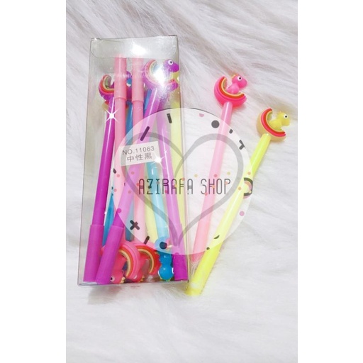 

1 LUSIN PULPEN GEL DINO PELANGI LUCU IMUT / BOLPEN GEL KARAKTER 12PC /