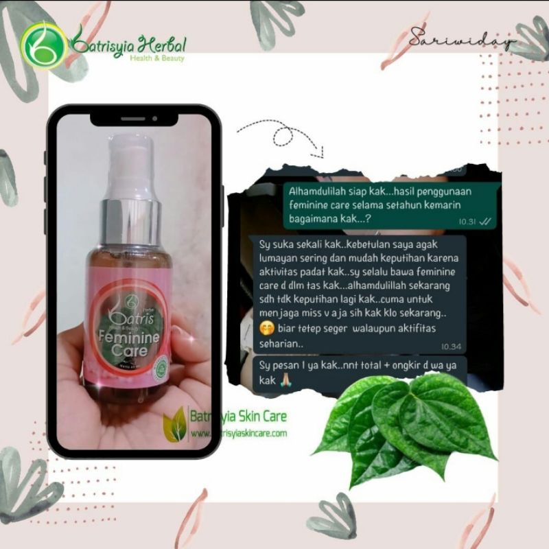 Feminime Care Batrisyia Herbal pembersih area kewanitaan extrac daun sirih Penghilang keputihan miss V