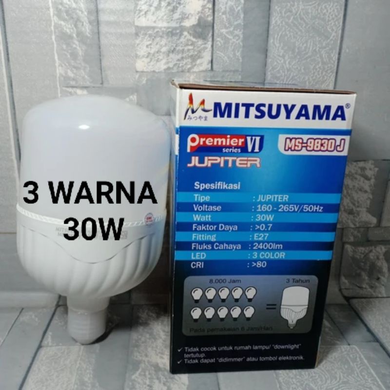 Bohlam Lampu LED MS-9830J MITSUYAMA 30W Jupiter Tricolour Premier 3 Warna