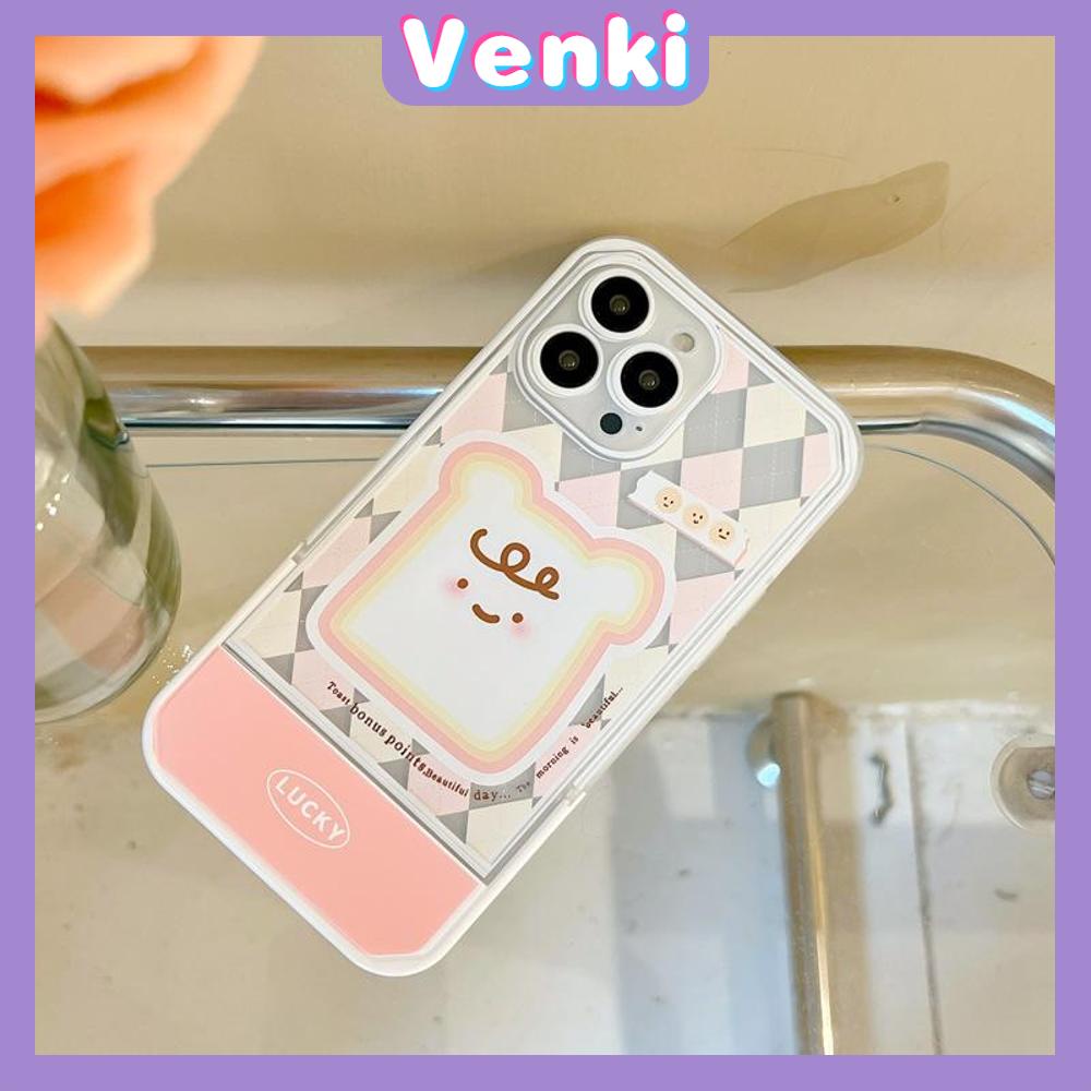 iPhone Case Acrylic Invisible Folding Stand Silicone Soft Case Airbag Shockproof Cover Camera Toast Cartoon Cute Compatible For iPhone 11 Pro Max 13 Pro Max 12 Pro Max 7Plus xr XS Max