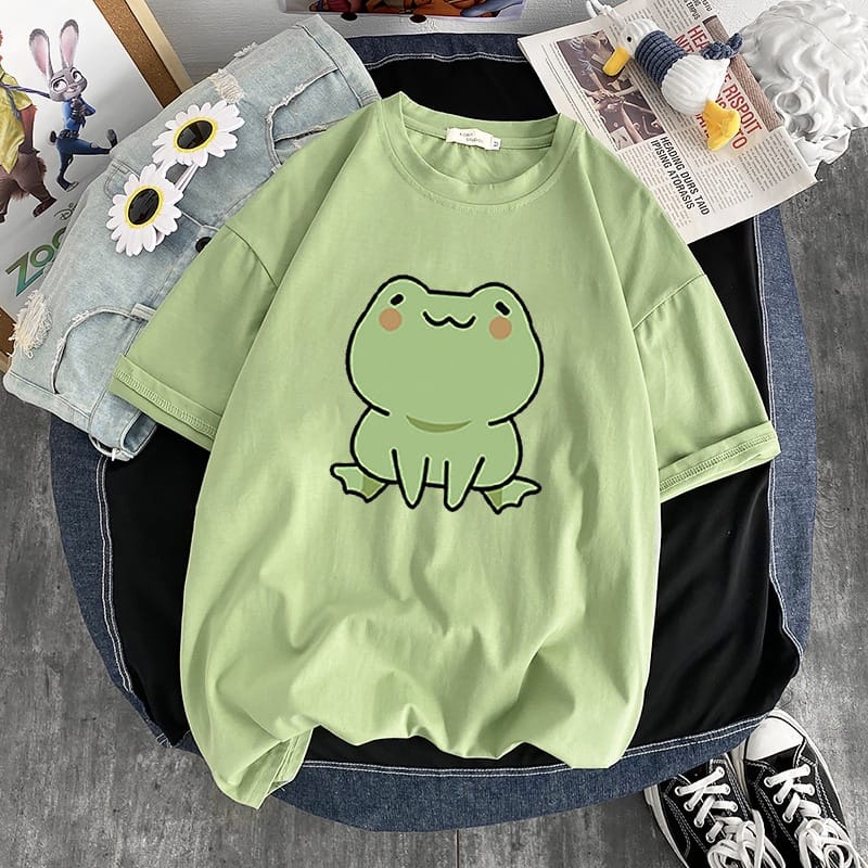 MYSTIQUE.ID-BAJU KAOS FROG T-SHIRT LUCU DAN AESTHETIC