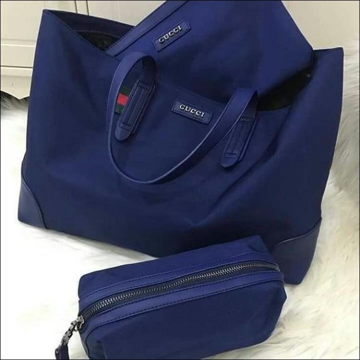 Bag Canvas - Tas Gucci Tote Set Canvas 3In1
