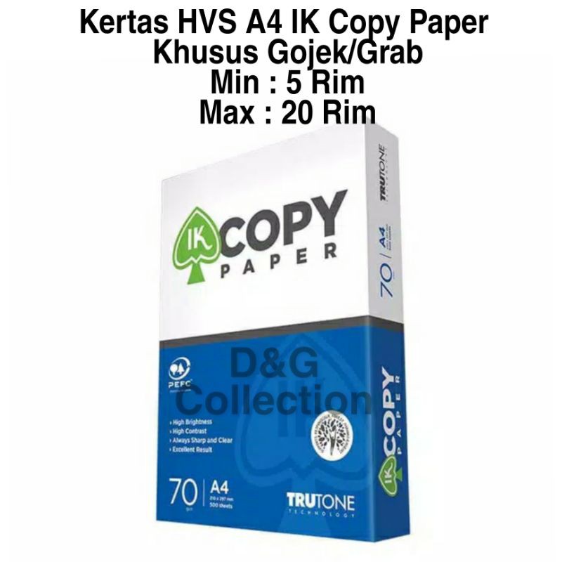 KERTAS HVS A4 COPY PAPER 75 GRAM KHUSUS GOSEND / KERTAS FOTO COPY A4 COPY PAPER