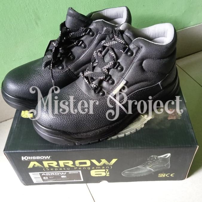 Sepatu Safety Krisbow Arrow 6" Hitam / Sepatu Proyek Krisbow Termurah