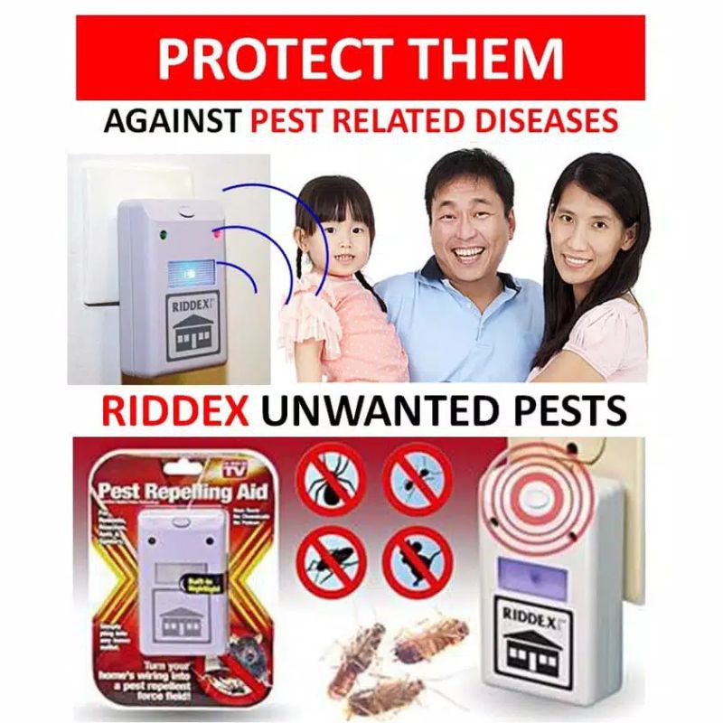 riddex plus pest repelling aid alat pengusir serangga tikus elektrik