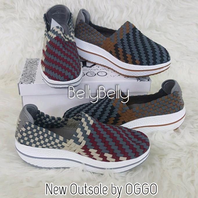 Sepatu Rajut Anyaman Wanita OGGO Wedges 911 with New Outsole