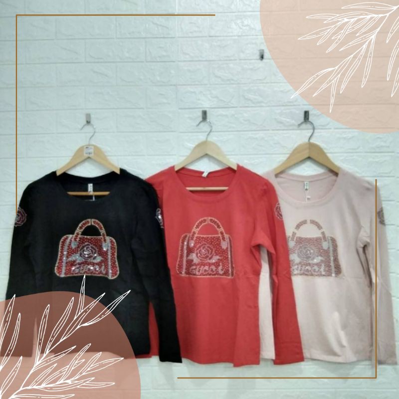 KAOS IMPORT ATASAN LENGAN PANJANG WANITA KAMAYA SUPER COMFY TERLARIS