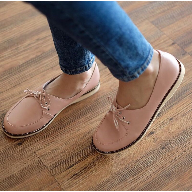 [SIAP KIRIM] BRShoes30 Pink Sepatu Kerja Casual Flat Wanita