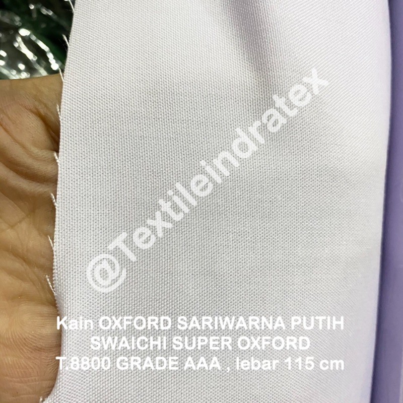 ( per 1 roll ) KAIN OXFORD SARIWARNA PUTIH POLOS SERAGAM SEKOLAH PDH DOKTER KERUDUNG TOTEBAG MASKER JILBAB LB115