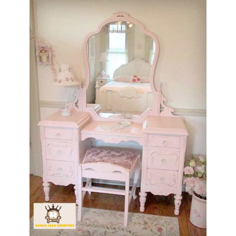 TOLET UKIR PINK MEWAH/MEJA RIAS PINKY GLOSY