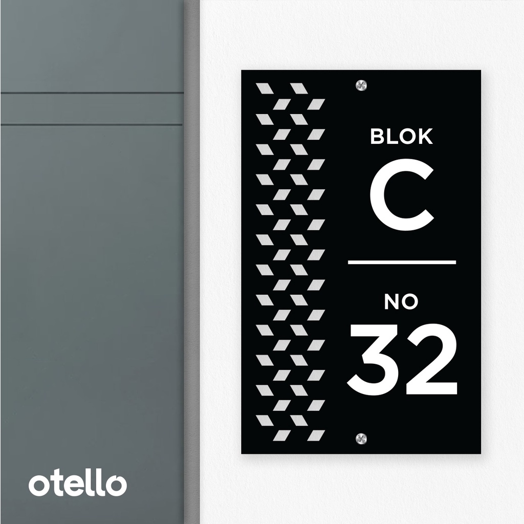 Otello Papan Alamat Rumah Custom Nomor Acrylic Nomer No Minimalist Print Akrilik Label House Number Label Aesthetic Mewah Modern