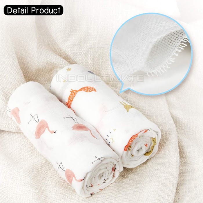 Bedong Bayi Muslin 100% (120 x 120 CM) Selimut Kain BC-107 Katun Swaddle Baby New Born foto baby