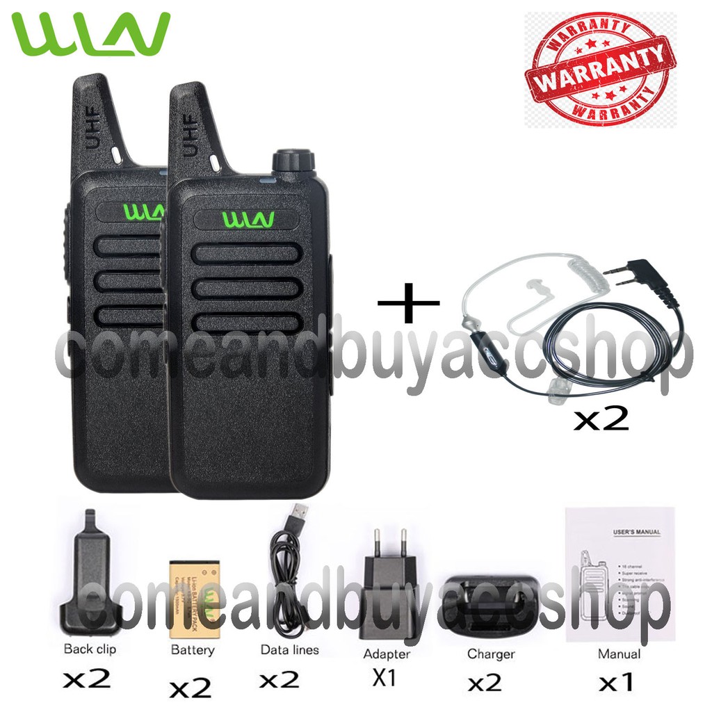 Paket Hemat FBI Walkie Talkie WLN HT Two-Way Radio ( ISI 2pcs) - Black-Batrai 1500 mAh