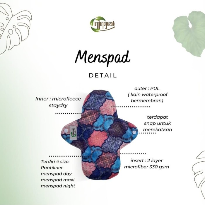 NINGRAT Menspad Pembalut Kain Cuci Ulang Eco Friendly Menstrual Pad
