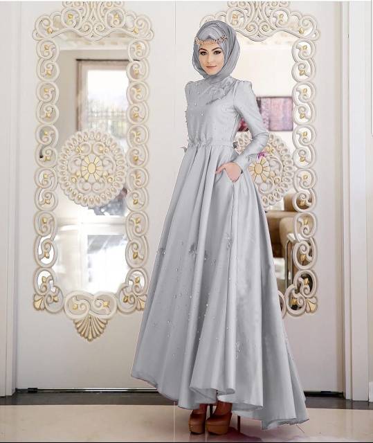 ZR Maxi kupu mutiara / Maxi wanita kekinian (Tersedia 4 warna)