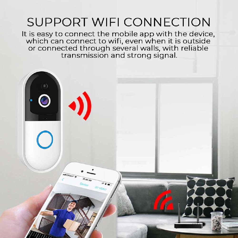 B50 Intelligent Smart Home WiFi Video Doorbell 720P - Bel Pintu Pintar