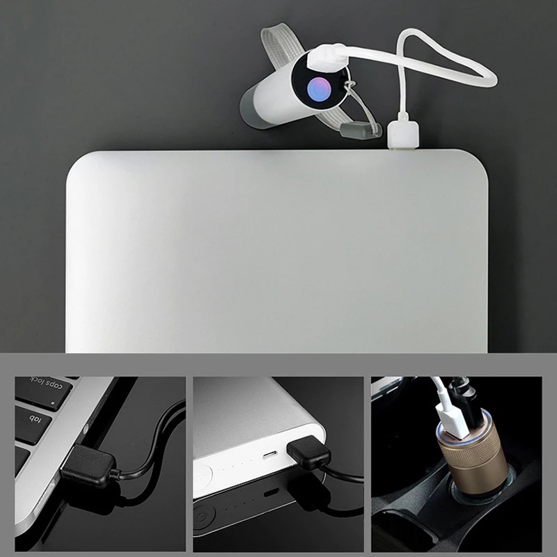 Lampu Senter Led Genggam Mini Portable 3 Mode Tahan Air Bisa Dizoom Untuk Hiking / Camping / Outdoor
