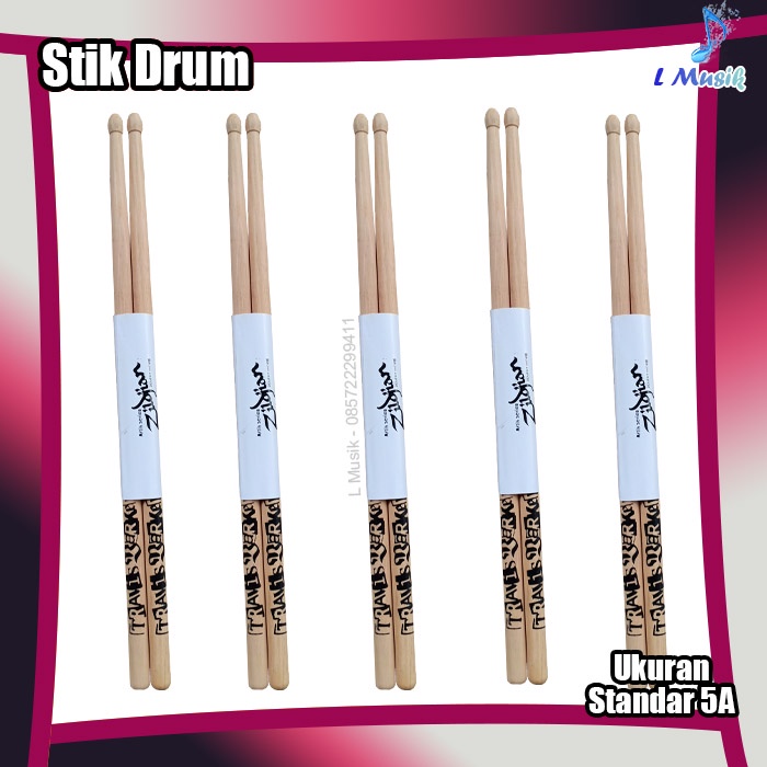 STIK DRUM PREMIUM BAHAN SAWO UKURAN STANDAR 5A