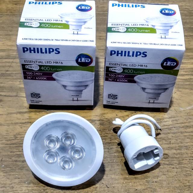 Lampu 5 mata halogen Led mr16 Philips 220 volt 4.5 watt kuning 3000k warm white 5 titik