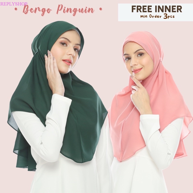 Hijab Bergo Pinguin / Bergo Antem Tali Maryam / Instan Baiti