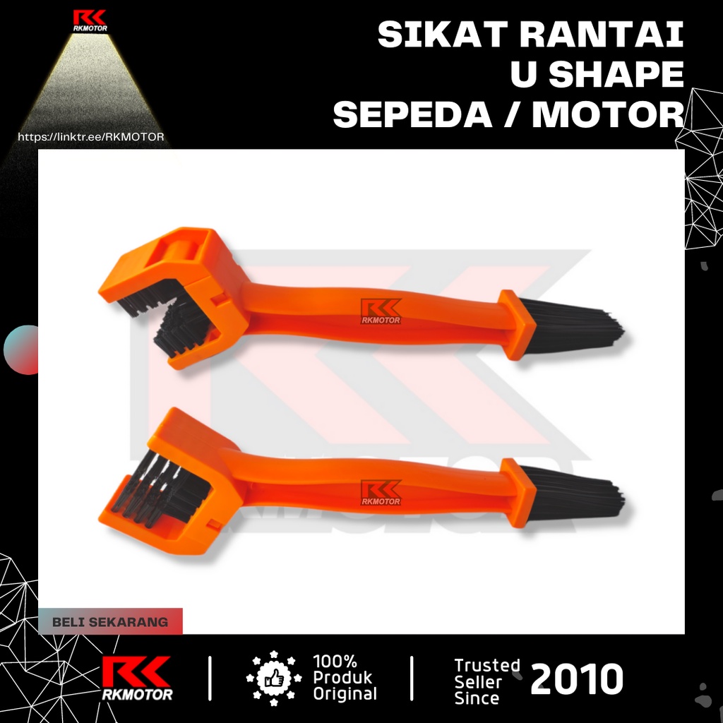 Sikat Rantai Sepeda dan Motor U Shape Alat Pembersih Sprocket Gear-Orange