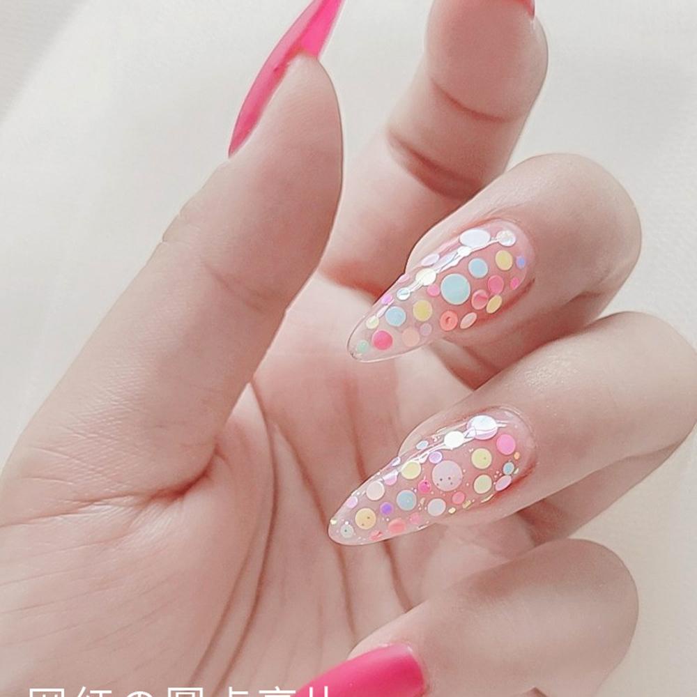 AUGUSTINA Agustina Nail Art Bulat Sequin Colorful Symphony Dots DIY Dekorasi Nail Art