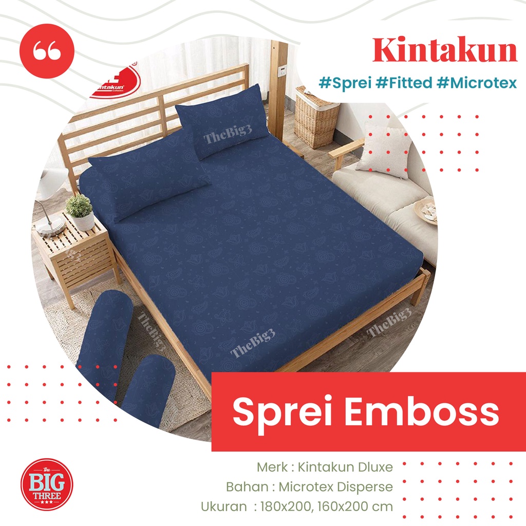 Sprei Kintakun 180x200 / 160x200  Navy ungu pink putih Merah abu Ungu Anemone Biscotti Ivy Lavender Northern Snorlax - King 180 160 Polos Emboss Embos SP Dluxe TBT