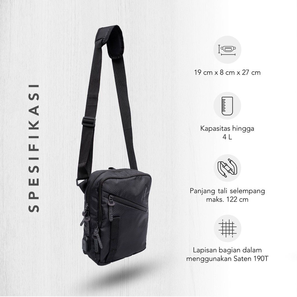 HEYLOOK Project - (Free Cable Usb) Tas Selempang Pria Sling Bag Outdoor SAVERRO Waist Bag Pria Distro Original