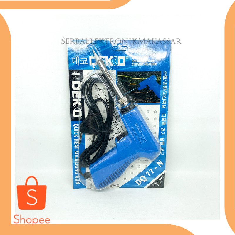 Unik perkakas Solder Listrik Tembak Soldering Iron Gun Merk Dekko DQ-77N 20 Limited