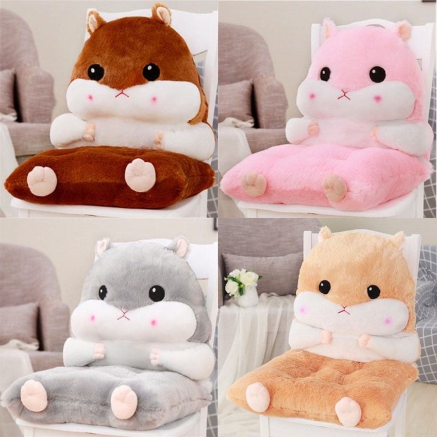 Alas Bantal Kursi Hamster Bantalan Penyandar Punggung Hamtoro New Boneka Kado Hadiah Ulang Tahun Bon