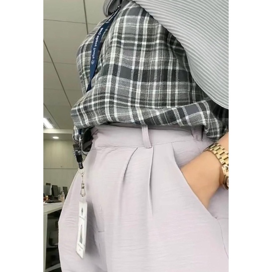 Byst High Waist Kulot Crinkle Ash Grey