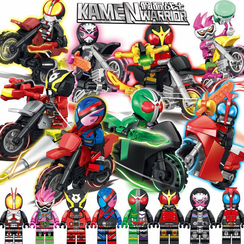 Mainan Anak Lego Brick Block Kamen Rider Warrior Ksatria Satria Baja Hitam Motor Motorcycle 1 Set