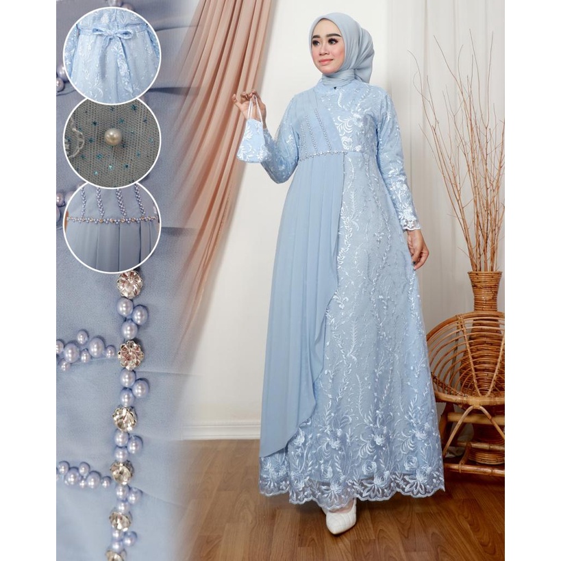 Gamis tille | Gamis brukat payet  yumna dress | Gamis pesta | Dress brukat bordir