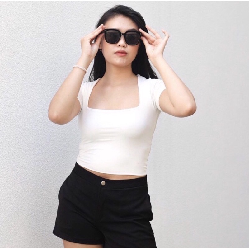 Kasha Crop Top Jersey Square Korea Tbk