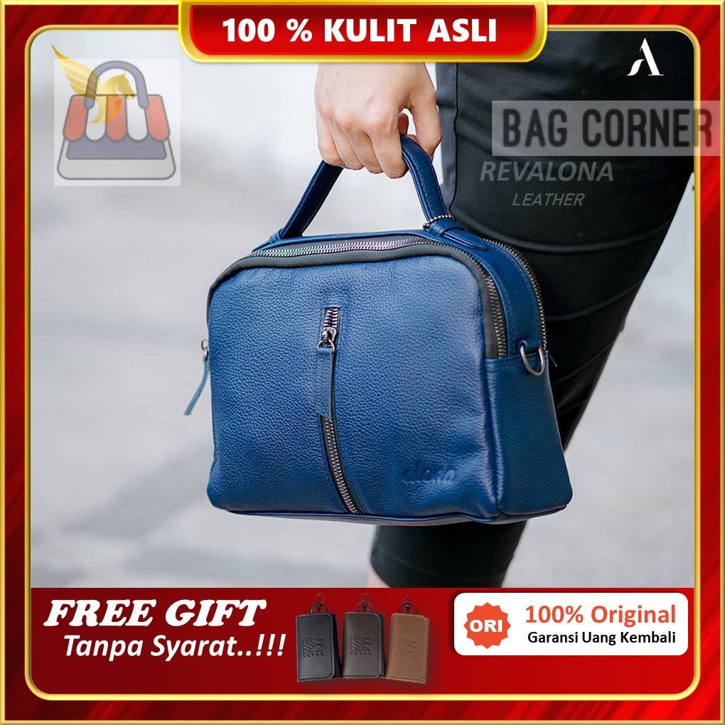 BagCorner - Tas Selempang Bahu Wanita Anti Air Sling Bag Slempang Wanita Kulit Asli Original Alona W
