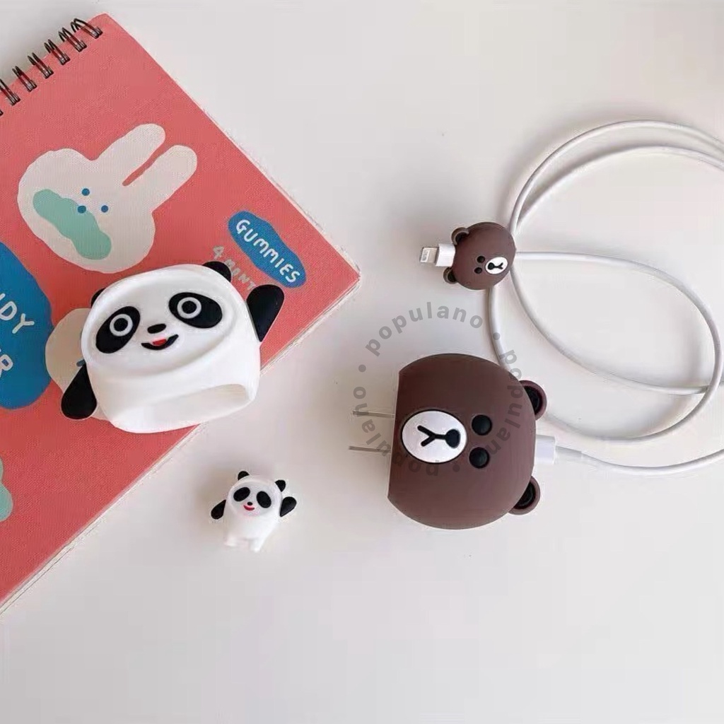 Pelindung Carger iPhone Set Cartoon Pelindung Kabel Casan Hp Case Charger iPhone Cable Saver Apple Silicone