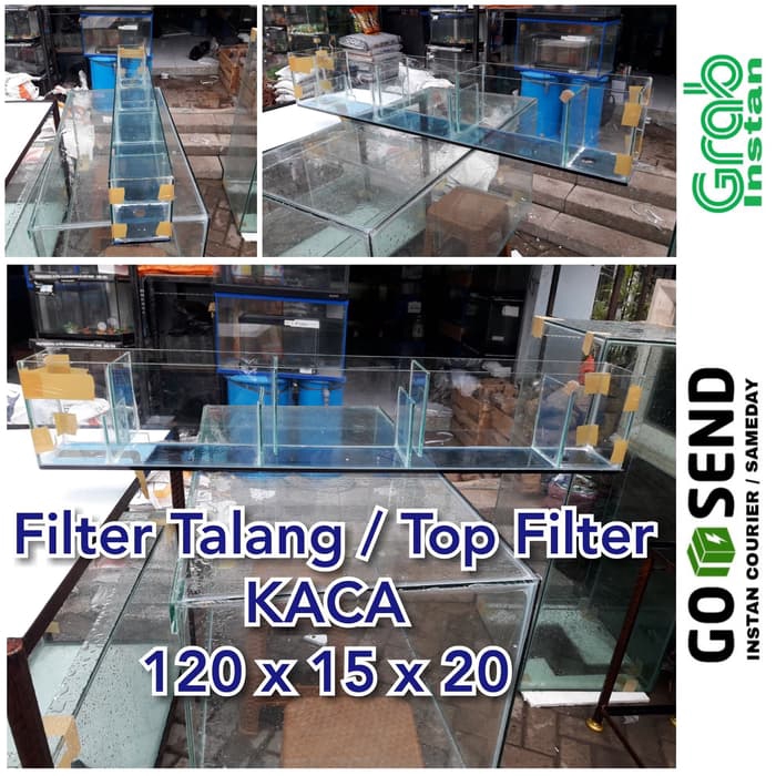Filter Talang Kaca Aquarium / Top Filter 120x15x20
