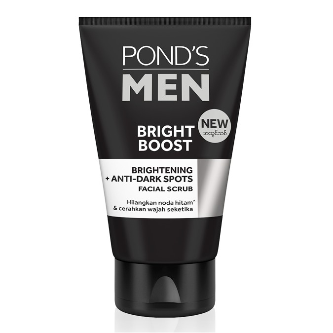 Ponds Men Bright Boost + Dark Spots Cleanser Facial Scrub / Face Facial Wash 100g