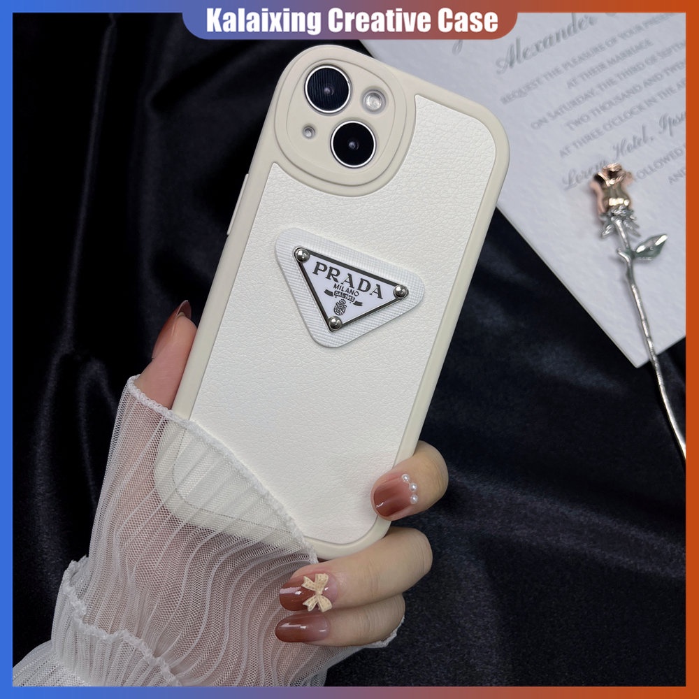 Case Bahan Kulit Desain Prada Untuk iPhone 14 ProMax 14 Plus 13 12 11 Pro Max Xs Max Xr X Xs