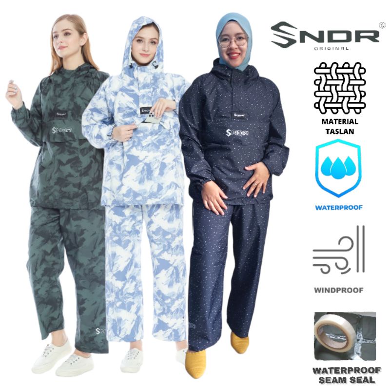 Jas Hujan Saku Kangguru Kantong Doraemon Pria Wanita Dewasa Anti Air Bahan 100% Taslan