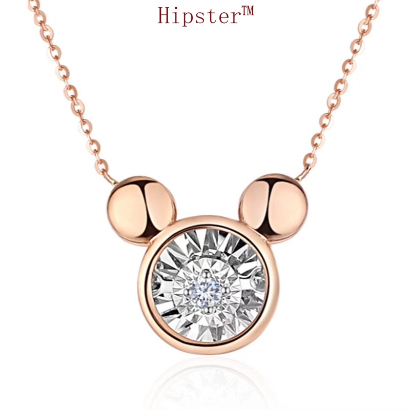 Hot Sale Fashion Creative Design Personalized Diamond Cute Mouse Pendant Necklace