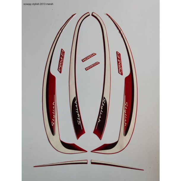 STRIPING SCOOPY STYLISH 2013 MERAH