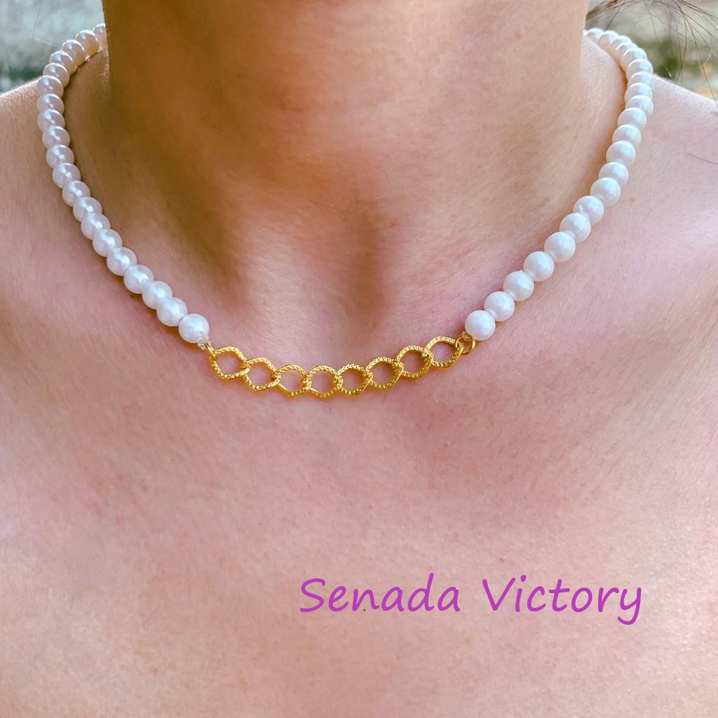 Senada Victory Kalung Mutiara Elisha Kalung Kekinian Kalung Pesta Aksesoris Wanita SK050