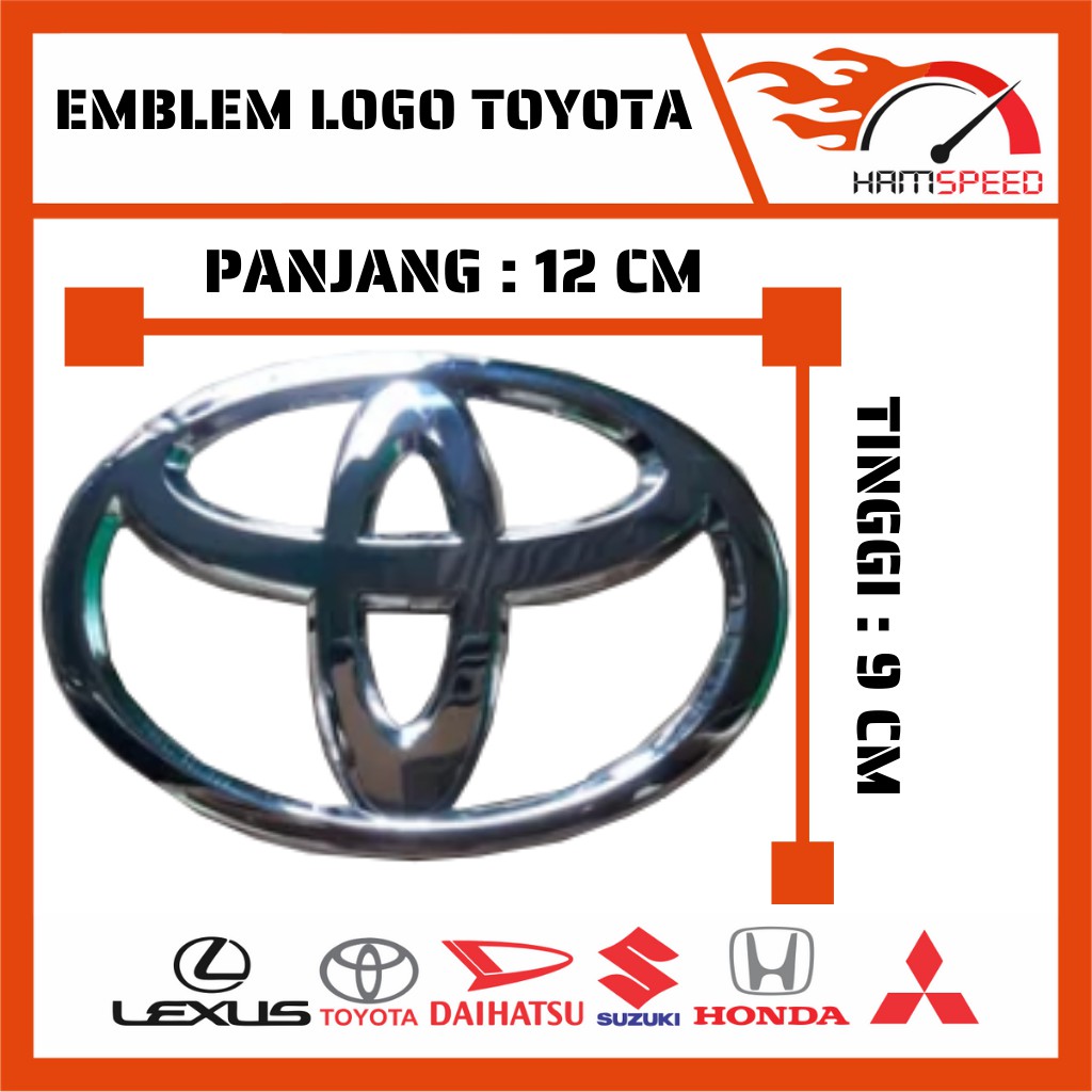 Emblem Original Logo Toyota / Logo Depan Original Toyota / Logo Toyota Chrome