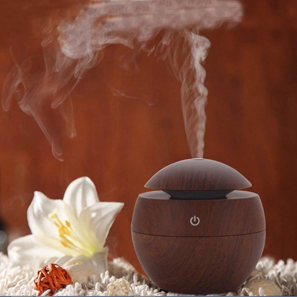 Portable Mini Wooden Air Humidifiers 930 Aromatherapy Ultrasonic Humidifier Oil Aroma Diffuser USB Purifier Color Changing LED Touch Switch