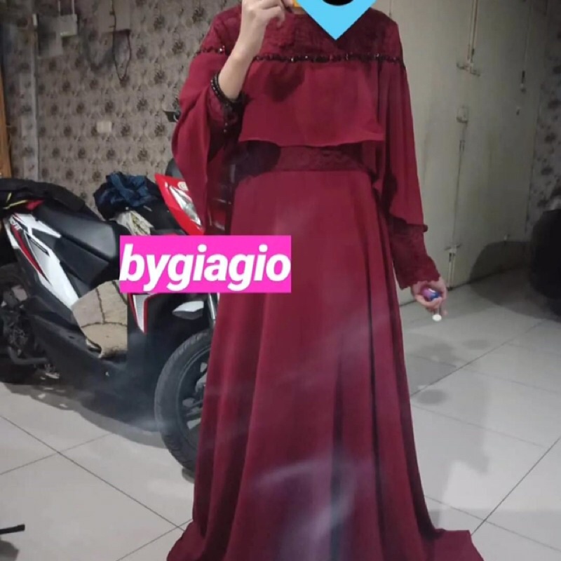 JASMINE DRESS BYGIAGIO dress kondangan gaun akad simple gaun wedding pernikahan baju muslim putih gaun lamaran elegan pakaian wanita pesta elegan fashion korea dres lebaran cantik anggun mewah nyaman gaun vintage fashion dress bahan babydoll brokat furing