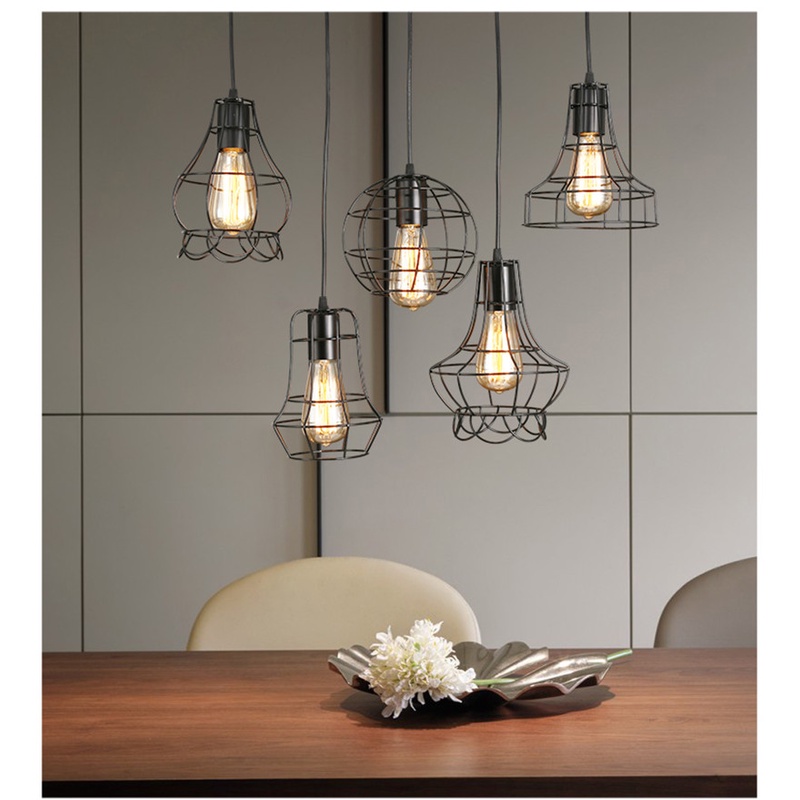 Kap Lampu Gantung Hias - Fitting Lampu Gantung - Sangkar Rumah Lampu Plafon - Dekorasi Cafe Rumah Mi