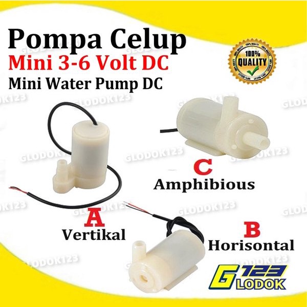 Pompa Air Celup Mini Micro Summersible Water Pump DC Arduino 3-6V Volt